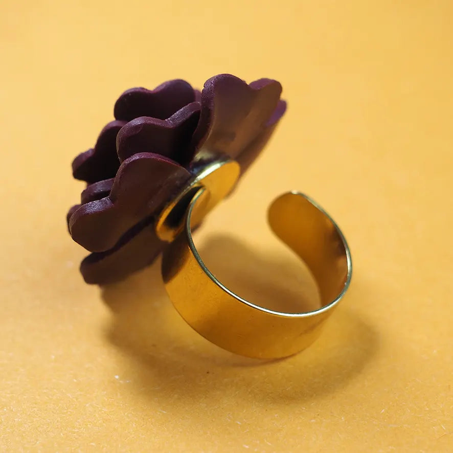 WINE colored Floral Ring