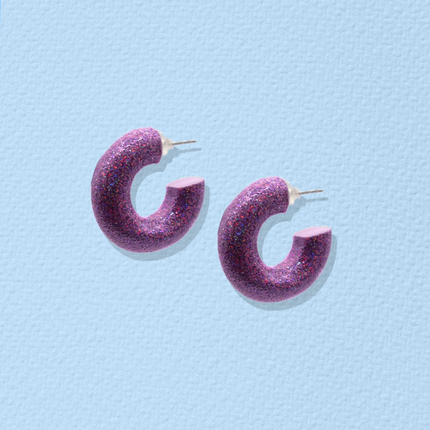 Mini Lilac Glitter Hoops