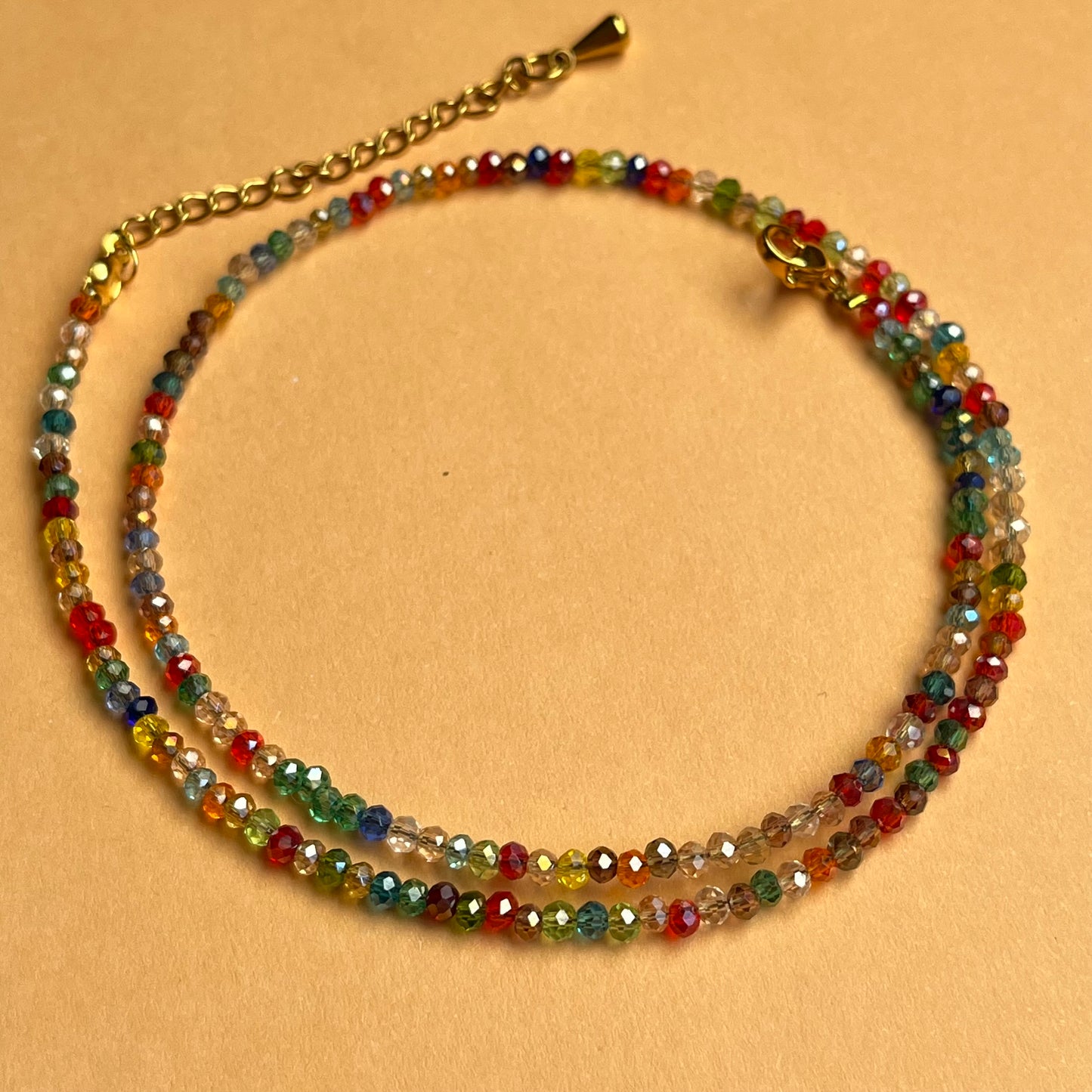 Mini colored crystal necklace