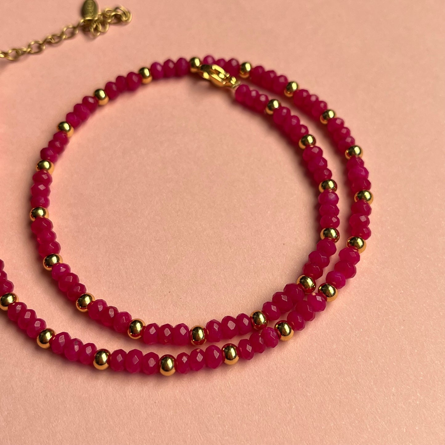 Fuchsia crystal necklace