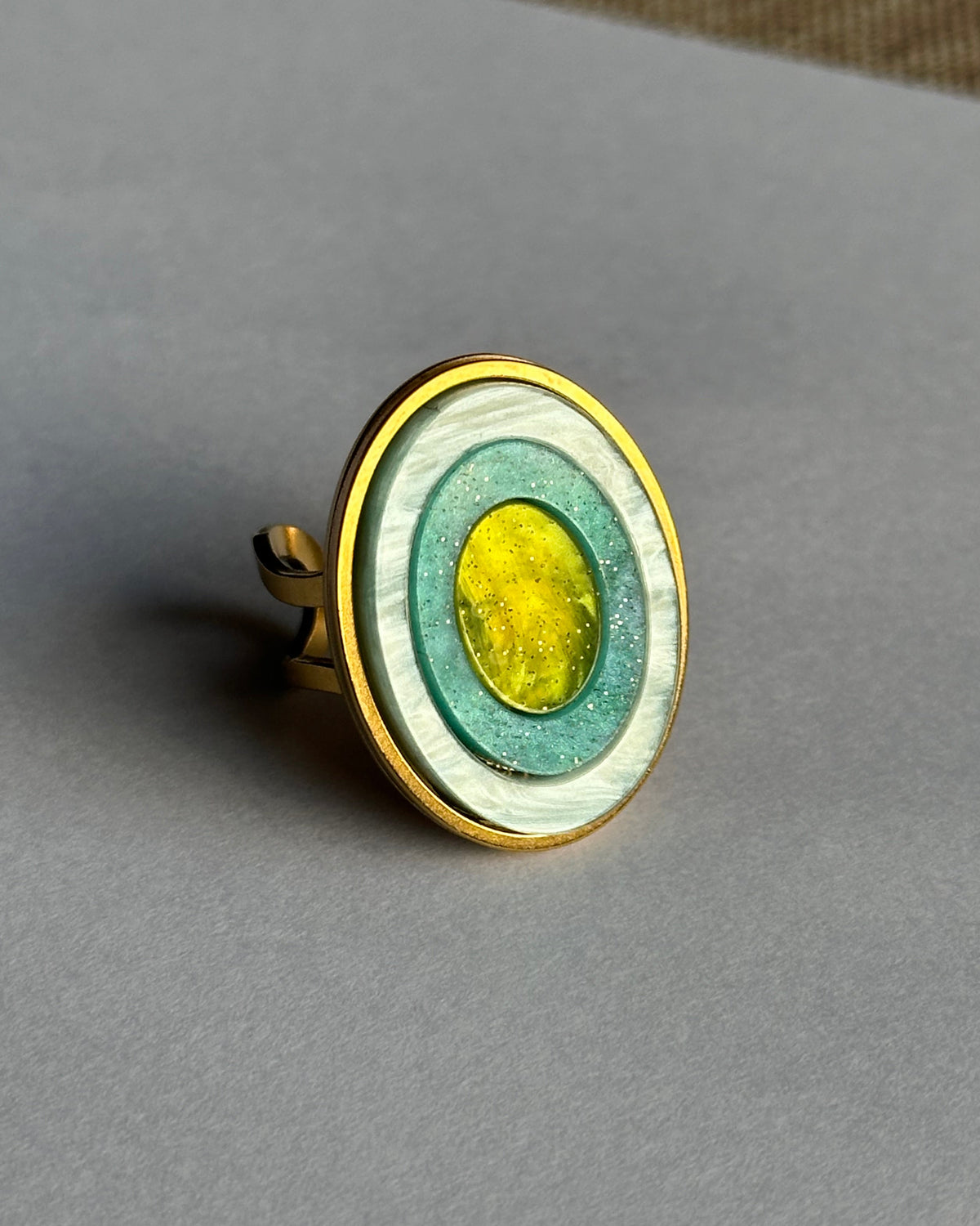 Anillo mini geoda azul+ azul Elsa+ verde