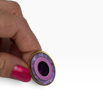 Anillo mini geoda morados