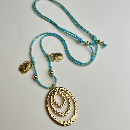 Collar cuerda turquesa