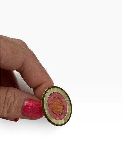 Anillo mini geoda amarillo+rosa+naranja