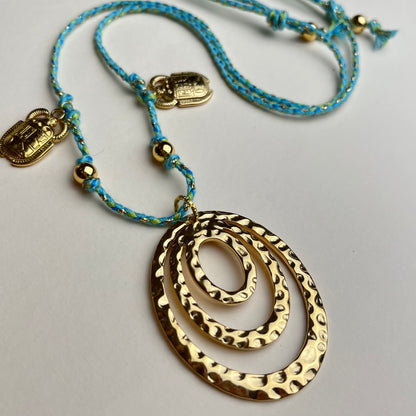 Collar cuerda turquesa