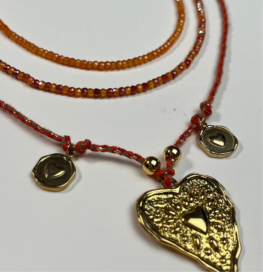 Collar cuerda rojo
