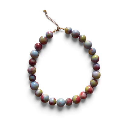 Collar ágata manchas azul y rojo