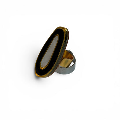 Anillo Geoda Negro/Blanco