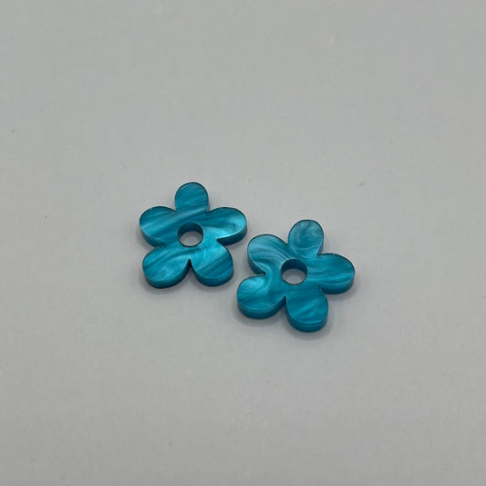 Blue marble flower charm