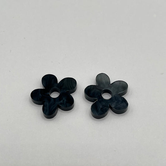 Black marble flower charm