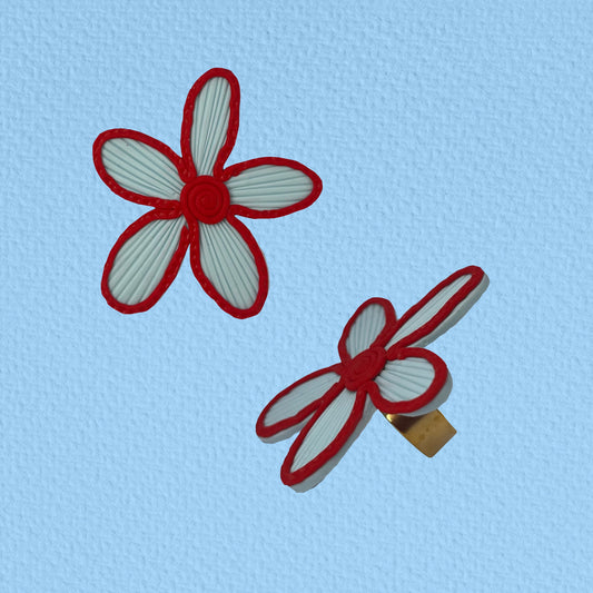 Anillo flor dúo azul+ rojo