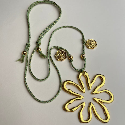 Collar cuerda verde