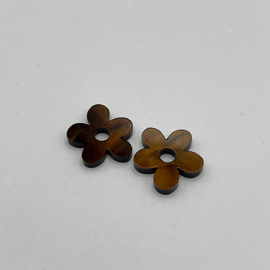 Brown marble flower charm