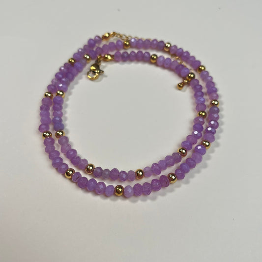 Collar cristalitos lila