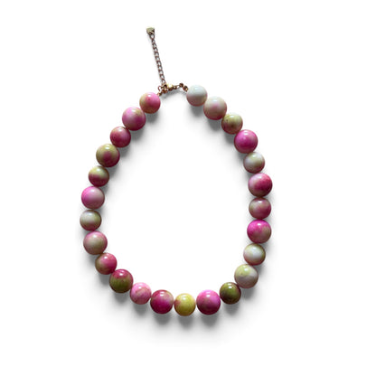 Collar ágata machas rosa y verde