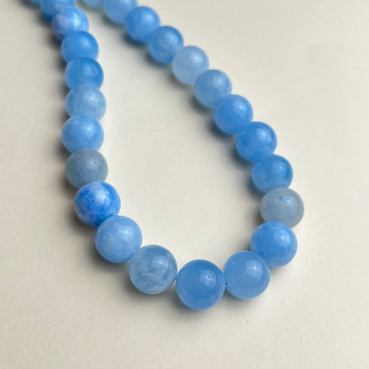 Collar cuentas grandes azul clarito