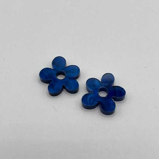 Navy blue marble flower charm