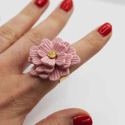 Pink Floral Ring