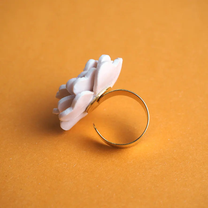 WHITE Floral Ring