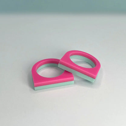 Anillo rayas bicolor