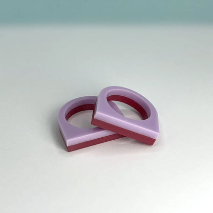 Anillo rayas bicolor