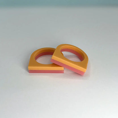 Anillo rayas bicolor