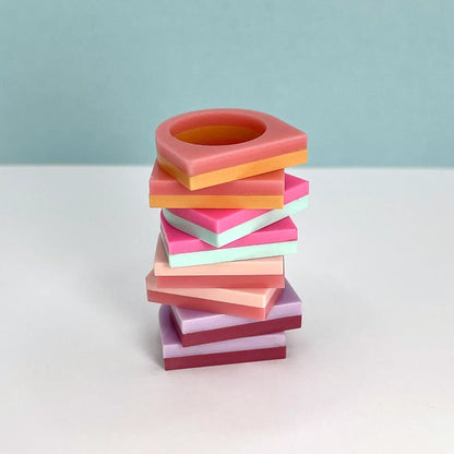 Anillo rayas bicolor