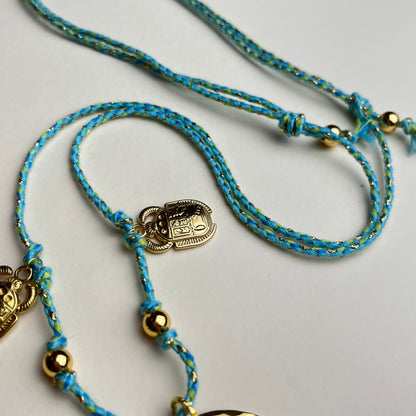 Collar cuerda turquesa