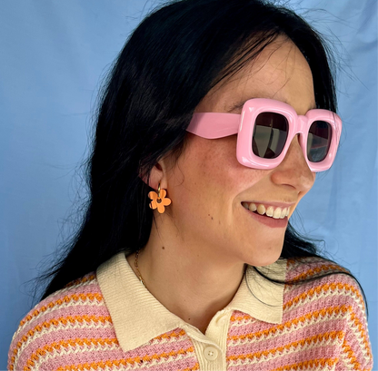 Charm flor rosa mármol