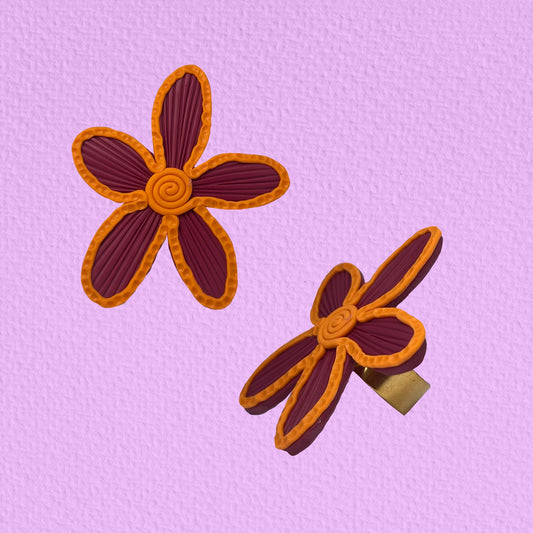 Anillo flor dúo buganvilla + naranja