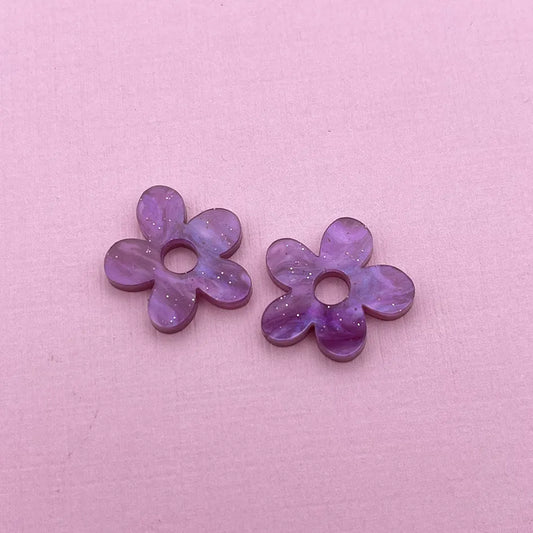 Lilac marble flower charm