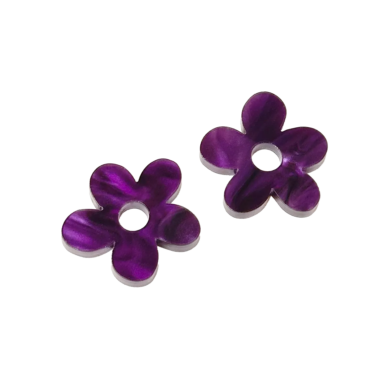 Charm flor morado mármol