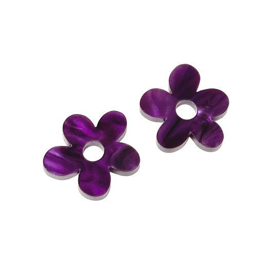 Charm flor morado mármol