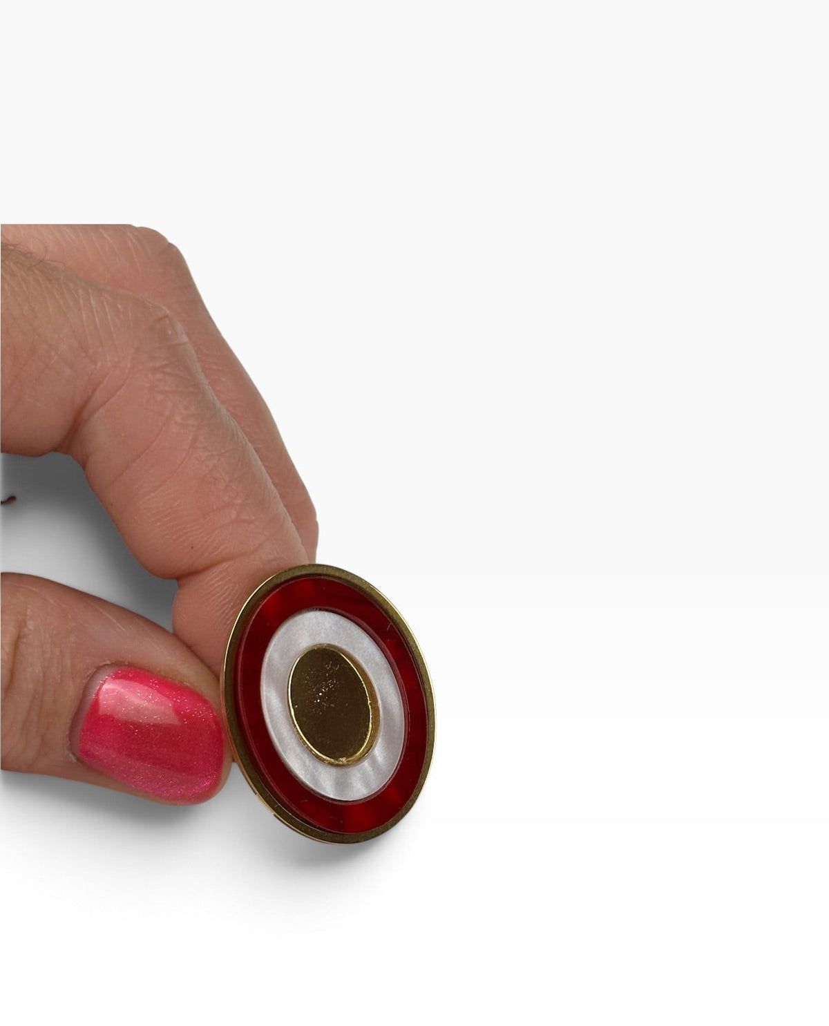 Anillo mini geoda rojo+ blanco