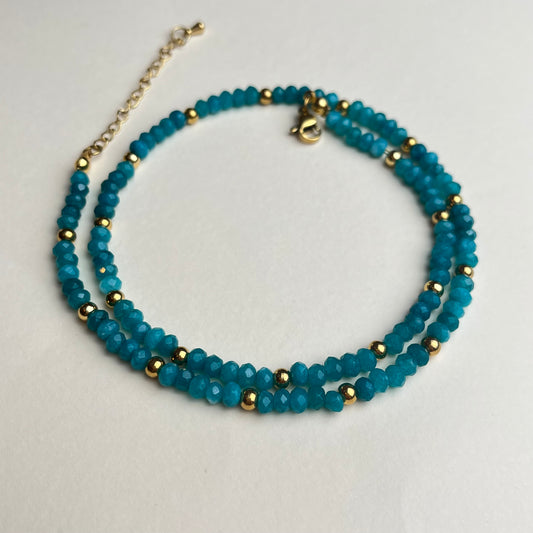 Collar cristalitos turquesa