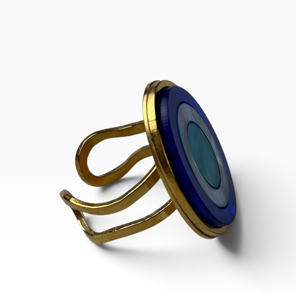 Anillo mini geoda azules