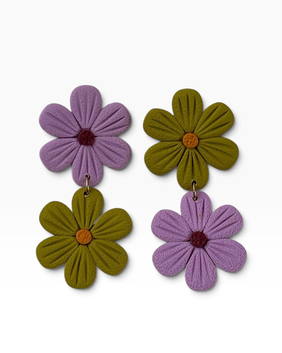 Corola lila y verde