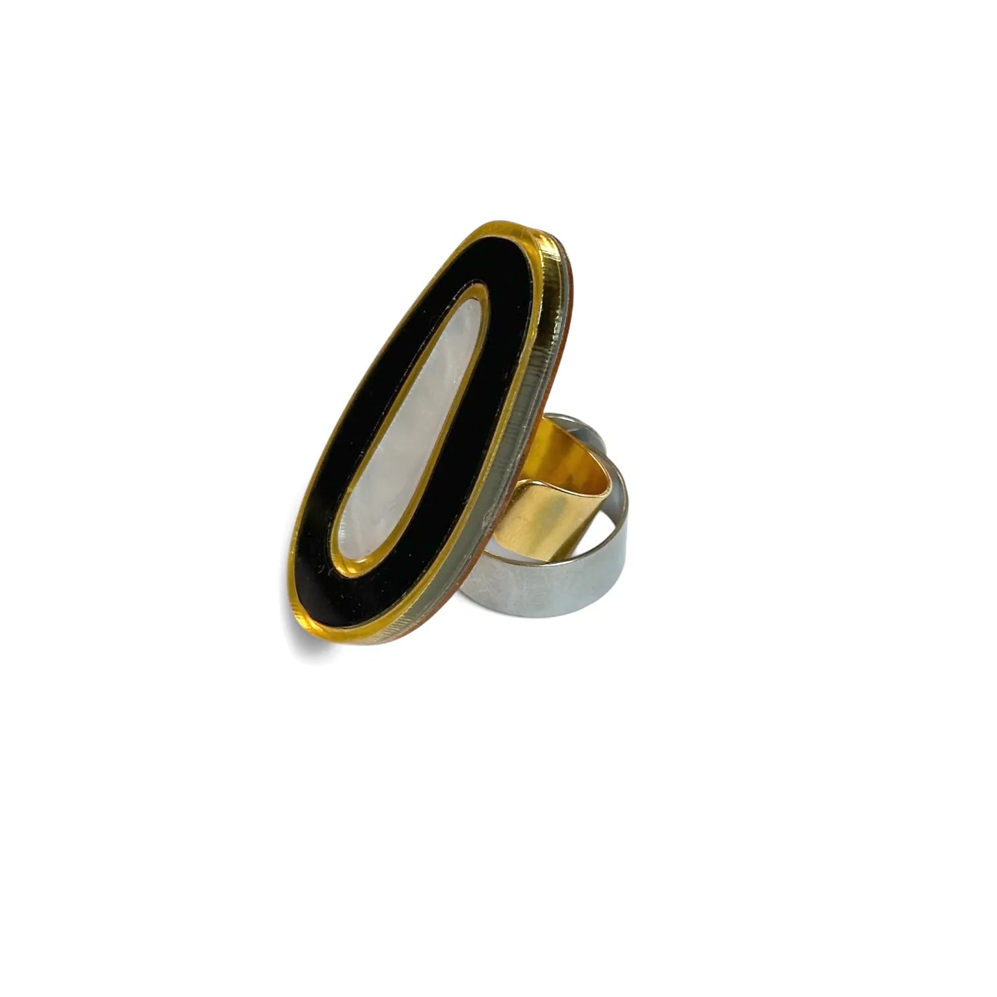 Anillo Geoda Negro/Blanco