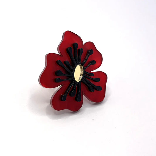Anillo amapola roja