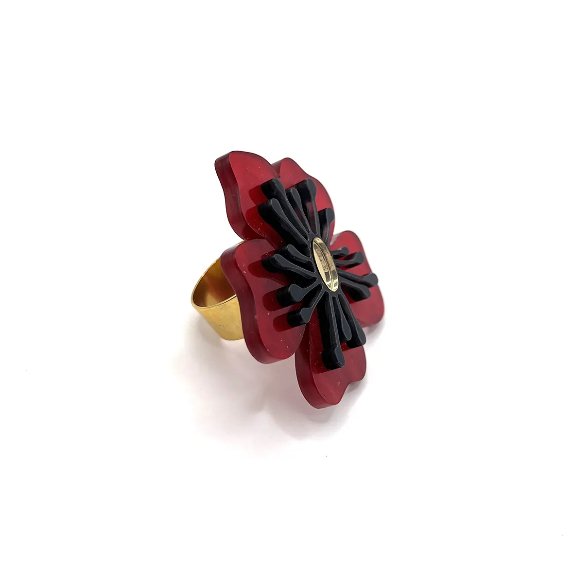 Anillo amapola roja