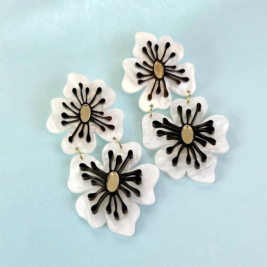 Amapola Blanca y negra doble