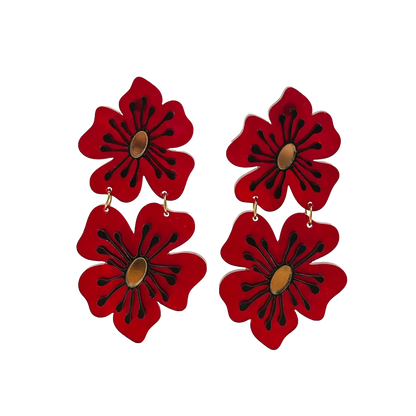 Amapola roja doble