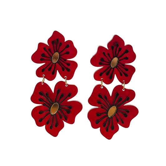 Amapola roja doble