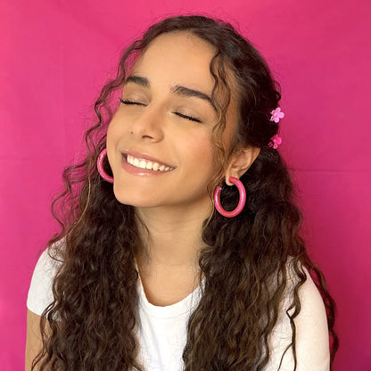 Silver Glitter Hoops