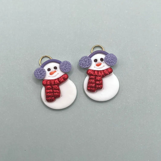 Charm Muñeco nieve rojo