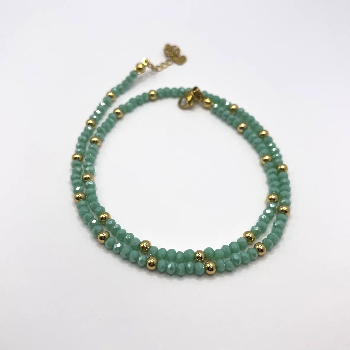 Collar  cristalitos  azul turquesa