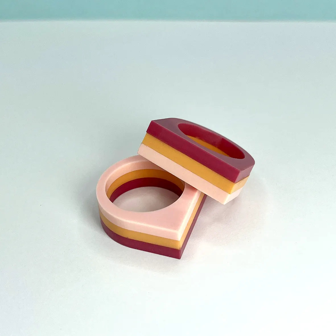 Anillo rayas tricolor