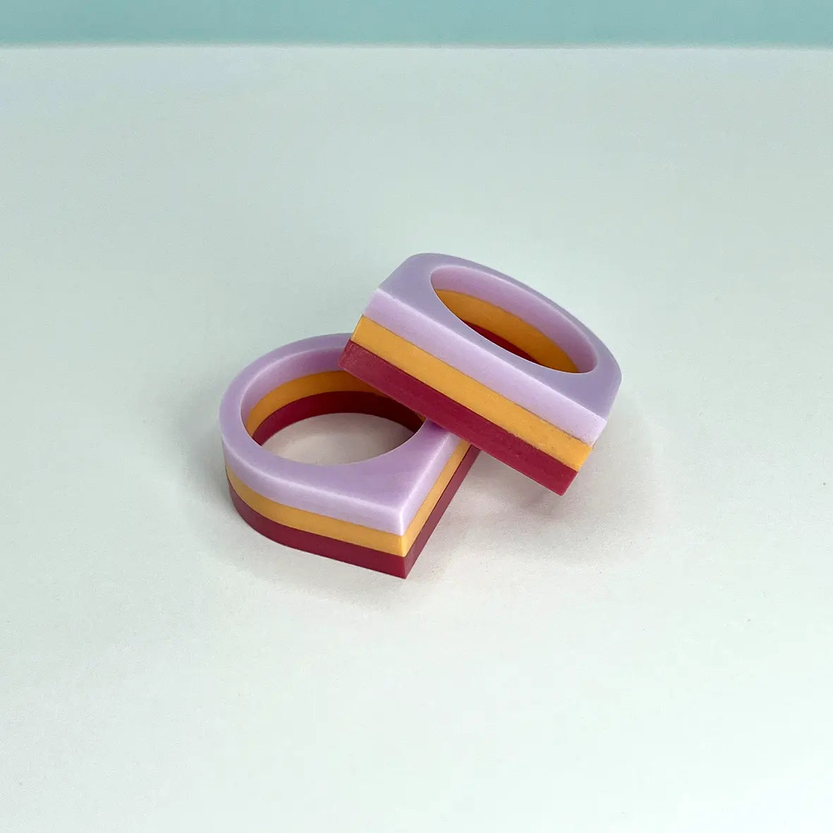 Anillo rayas tricolor