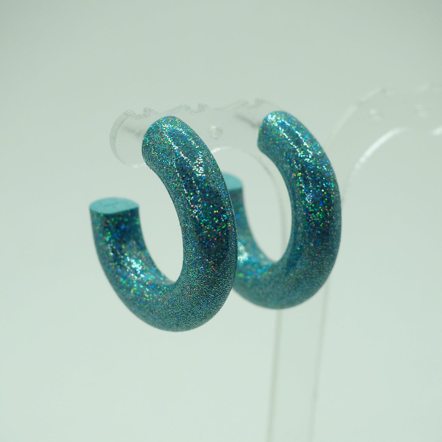 Aros Glitter Azul