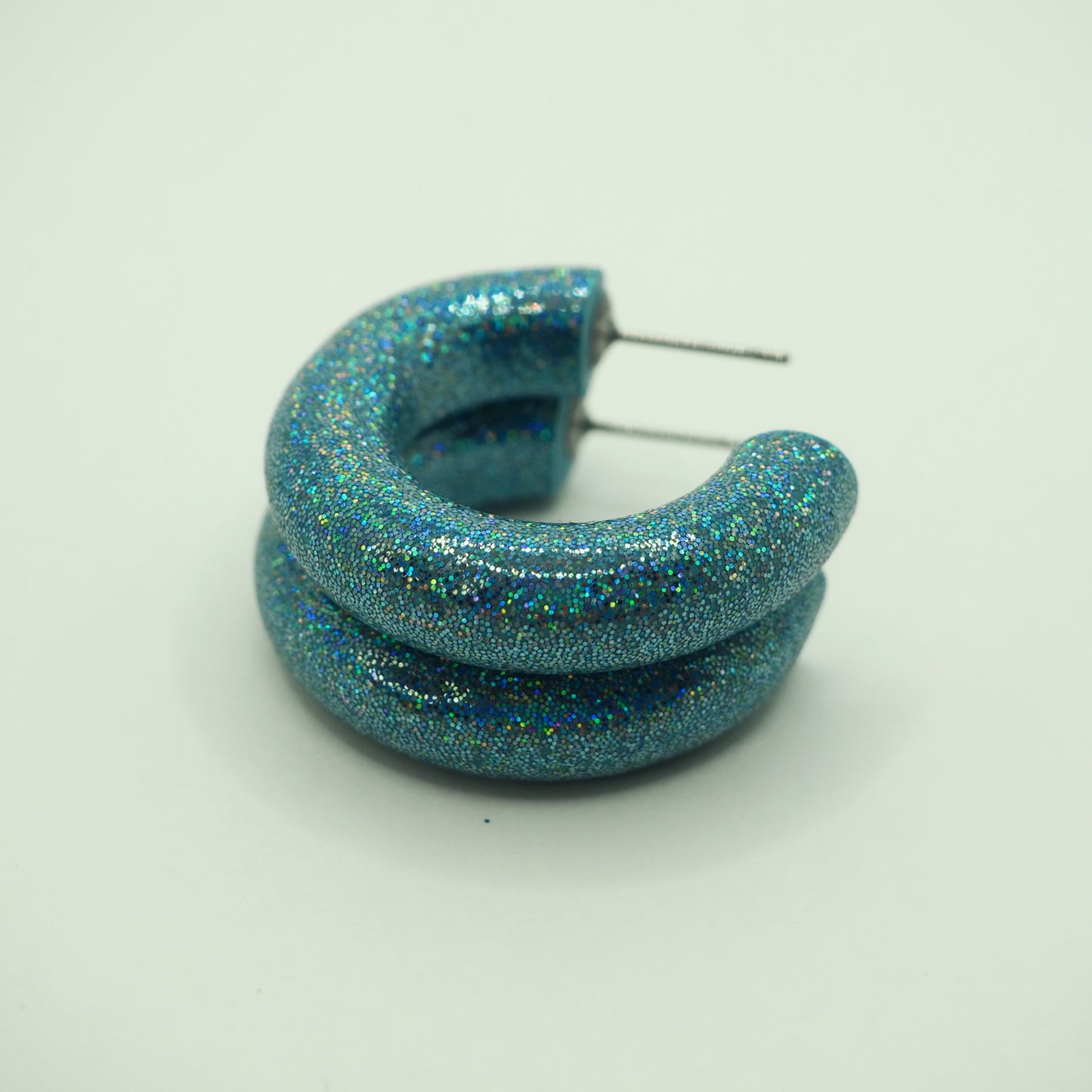 Aros Glitter Azul